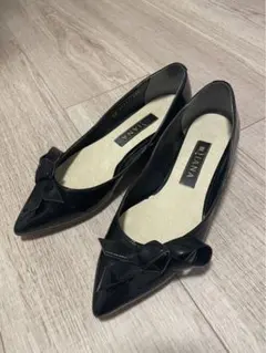 DIANAダイアナ　エナメルローヒールパンプス　フラットシューズ　22.5㎝