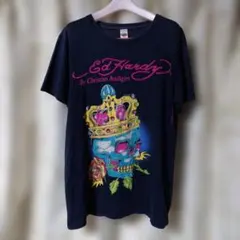 00s y2k Ed Hardy Tシャツ ラインストーン バラ スカル ハート - メルカリ