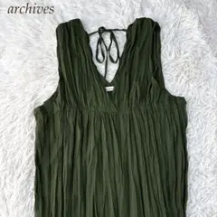 archives アルシーヴ ノースリーブ ロング ワンピース オリーブ