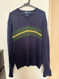 Polo by Ralph Lauren Vネックニット ネイビー M
