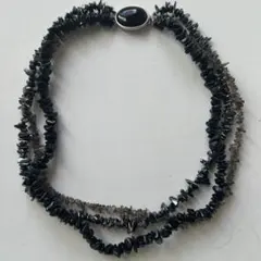 スモーキークォーツ オニキス silver 細石　3連