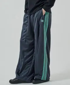 ヒザデルパンツ M ブラック　グレー　studious 7 ニードルズ NEEDLES ヒザデル トラック パンツ ジャージ 24AW