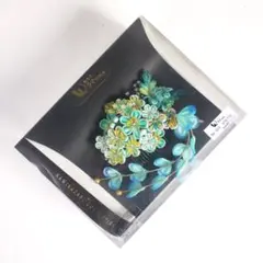 ブランド つまみ細工 髪飾り 青 ミントグリーン 着物 浴衣 成人式