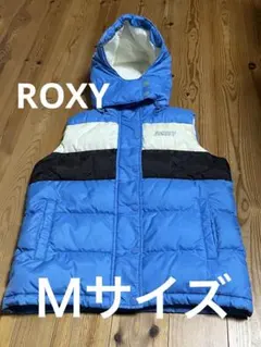 ROXY レディース　Ｍ　ダウンベスト　フード取外し可能　水色