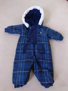 ネイビー系チェック柄アウター ７０ｃｍ