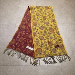 Kenzo paris マフラー　ウール　花柄　黄色　赤