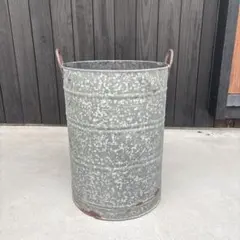 スロバキア製 ブリキ フラワーポット大 ガーデニング雑貨 アンティーク 