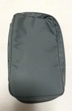 中古】　無印良品 ナイロンブック型ポーチ グレー灰色