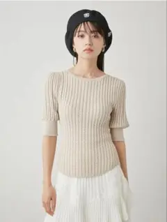 スナイデル　バックオープンリボンニットTOPS
