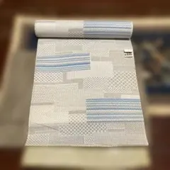 青と白の幾何学模様 浴衣反物