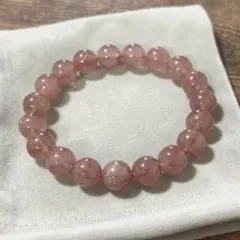 高品質 天然石 パワーストーン 恋愛運 赤 水晶 苺水晶