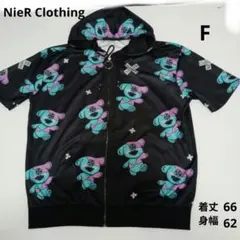 NieR Clothing ベア総柄 半袖ジップアップパーカーのサムネイル