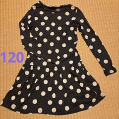 H&Mグレー・ホワイト水玉長袖ワンピース