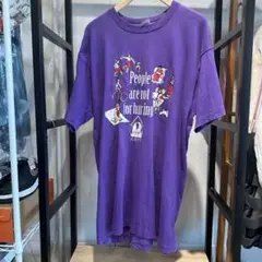 90s ヴィンテージ シングルステッチTシャツ XL パープル