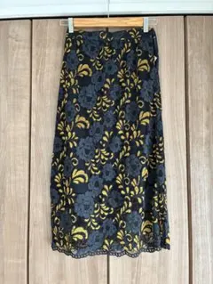 ROSEBUD花柄レースタイトスカート