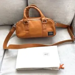 ★超美品★ ポーター フリースタイル ミニ ボストンバッグ 小さめ キャメル