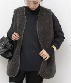 別注【Champion/チャンピオン】ボアフリースベスト　グレー