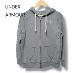 UNDER ARMOUR フルジップパーカー ロゴ 裏起毛 長袖 グレー MD