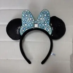 ディズニー ミニー スパンコール 青カチューシャ