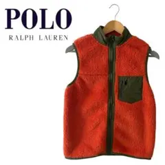 未使用 POLO RALPH LAUREN フリースベスト オレンジ 160