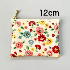 ミニポーチ12　ラミネート　花柄　赤