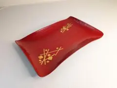 象彦 菓子器 長角盆 朱塗 金蒔絵 干菓子盆 銘々皿 京漆器