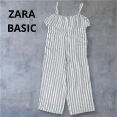 ZARA ザラ ストライプ柄 サロペット オールインワン キャミソール フリルのサムネイル