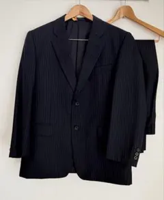 【ビジネススーツ】ストライプネイビー/セットアップ/メンズ/オーダースーツ/格安