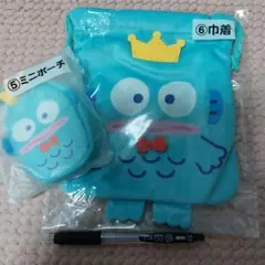 サンリオ 40周年記念　ハンギョドンくじ ミニポーチ　巾着セットです。
