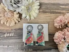 no.2 イヤリング　インド刺繍リボン