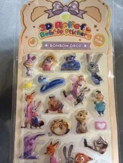 3D ボンボンドロップ　ペタペタシール　ズートピア　２枚セット