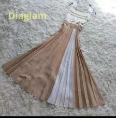 【美品】グレースコンチネンタル　ダイアグラム　プリーツノースリーブワンピース