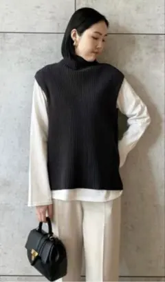 Mila Owen ミラオーウェン ハイネックニットベスト ロングTシャツSET