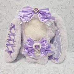 ぬい服 16cm うさぎ 紫 パープル パール
