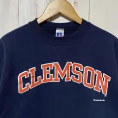 90s USA製 ラッセル CLEMSON カレッジ ビッグ ロゴ スウェット