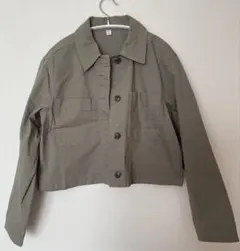 GU カーキ クロップドジャケット
