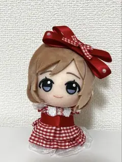 赤×白チェック柄ワンピース リボン付き《ちびぐるみ服推奨》