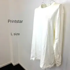 プリントスター 長袖Tシャツ ホワイト Lサイズ