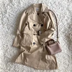 【インディヴィ】ライナー付きトレンチコート　ベージュ　38 日本製