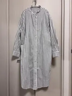 GUストライプシャツワンピース⭐︎ホワイト×ブラック⭐︎S⭐︎美品