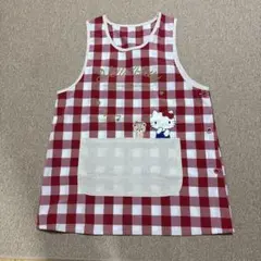 ハローキティ 赤と白のチェックエプロン