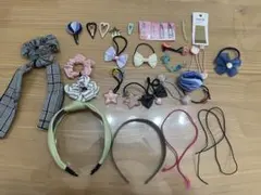 ヘアアクセサリーまとめ売り　30点　カチューシャ、ヘアゴム、ヘアピン、シュシュ