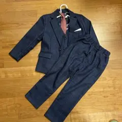 フォーマルスーツ ネイビー　ベストとネクタイ付き　入学式　卒園式　サイズ110
