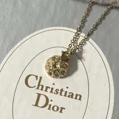 美品　DIOR ディオール　ネックレス　ラインストーン　ゴールド　てんとう虫