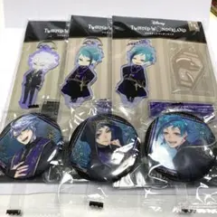 ツイステ　アクリルスタンド　アズール　 ジェイド　フロイド　式典服　缶バッジ