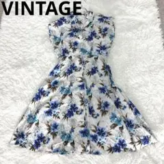 VINTAGE ヴィンテージ(11AR)ロングワンピース ノースリーブ Aライン