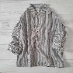 アーバンリサーチドアーズ　ストライプ 七分袖 シャツ プルオーバー