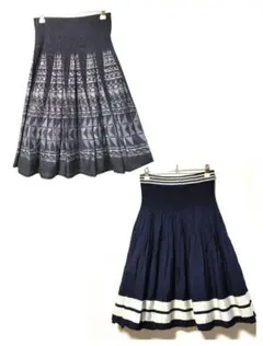 春コーデに✨コムサマチュア リバーシブルスカート Aライン 体型カバー F