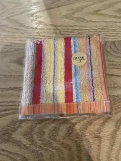 【新品未使用】カラフルストライプ タオルハンカチ　ハンカチ