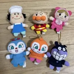 アンパンマン　ふわふわ　ぬいぐるみ指人形　6個セット